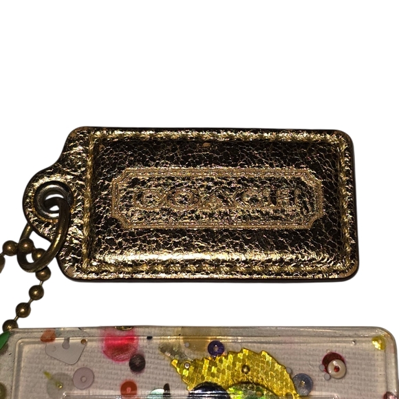 Coach Gold and Multicolor Logo Purse Charms Keychain - Picture 3 of 8
